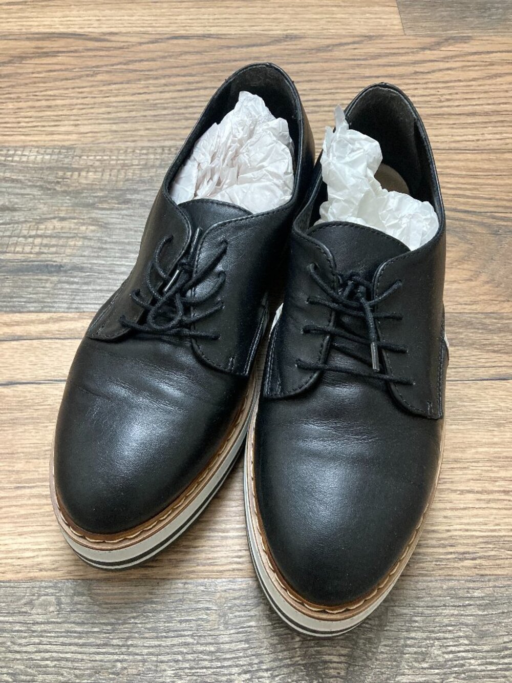 Summit White Mountain Platform Oxford Shoes Women's US 8.5 EU 39 Black Leather